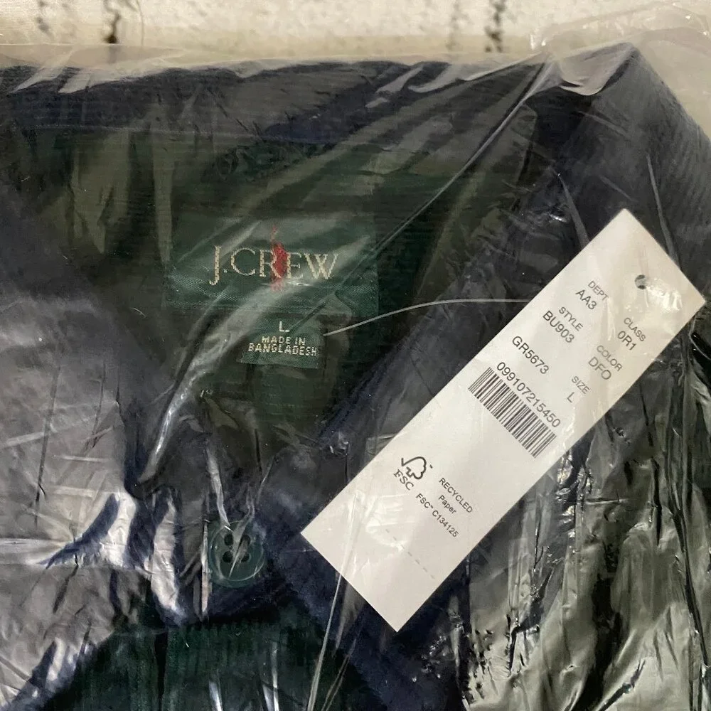 J. Crew Midweight corduroy workshirt in colorblock L